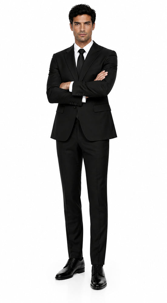 Peak Lapel Suit Black