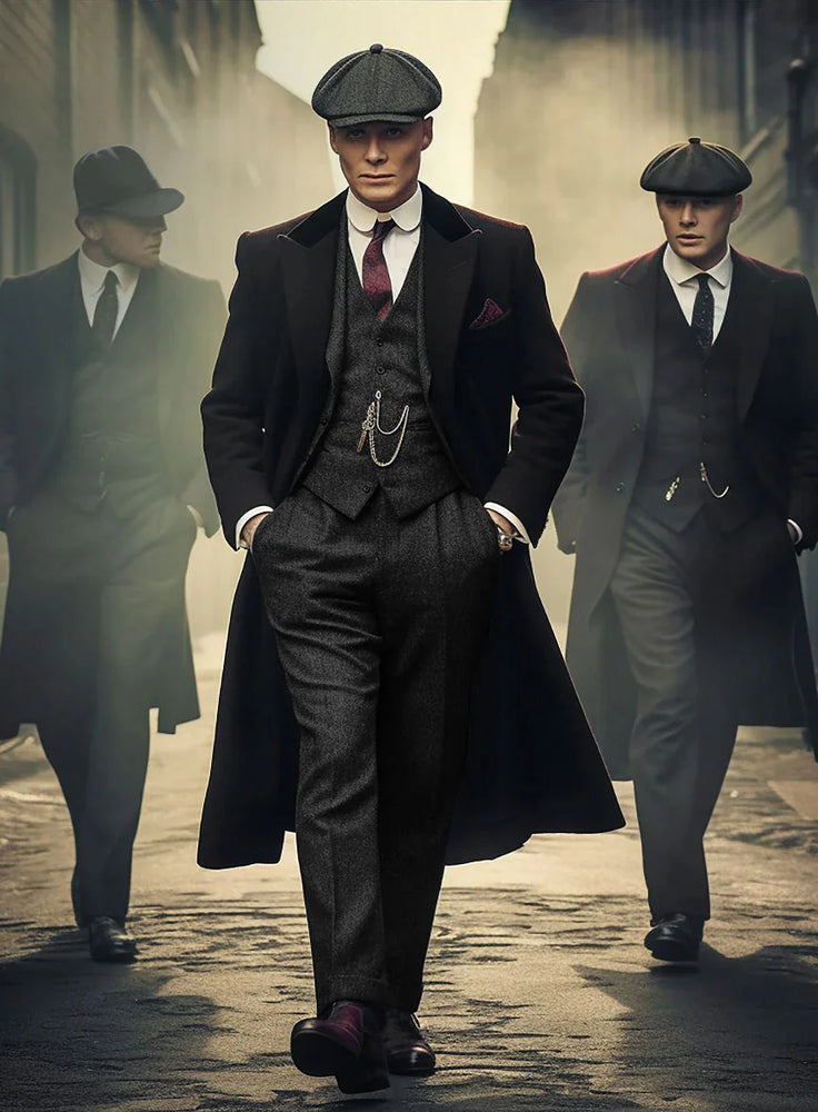 Mens Great Gatsby Outfit - 1920s Gangster Outfit Look in Charcoal