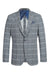 Pelago Men's Grey & Blue Windowpane Slim Fit Blazer — Summer Style - Elegant Mensattire