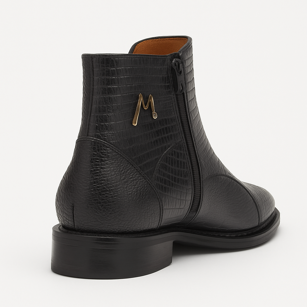 Peninsula Lizard Emblem Boot Black By Mezlan Made In Spain Brand