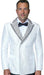 Statement ROMEO Double Breasted Tuxedo in White and Silver - 58 Long