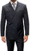 Statement SIENA Black Double Breasted Suit - 58 Long or 58 Regular Jacket+52/54 Adjustable Pants (Fabric: poly/rayon blend)