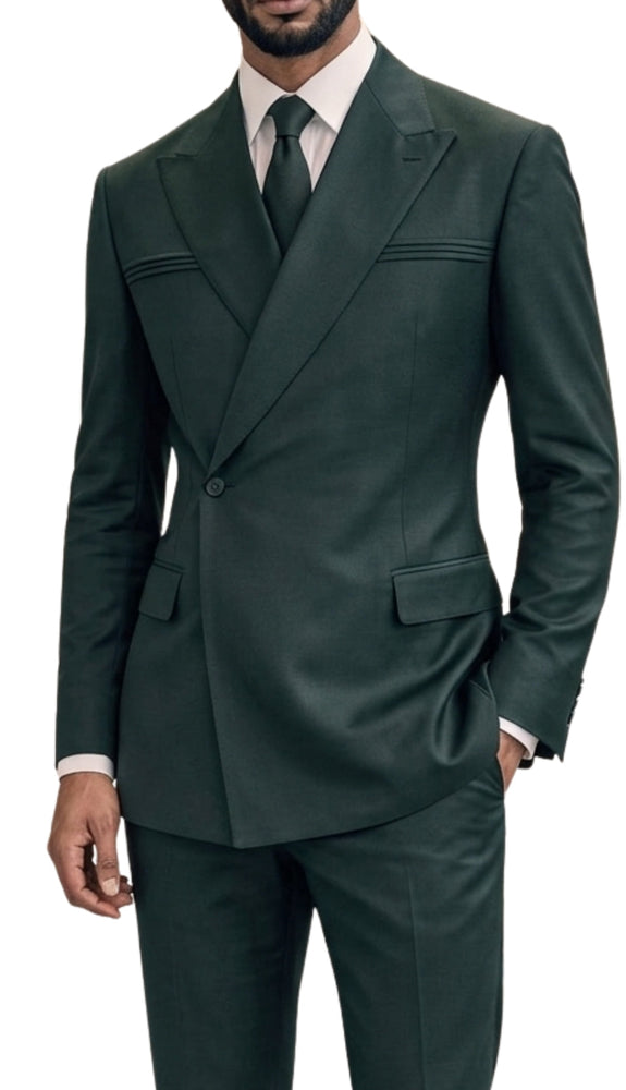 Statement SIENA Hunter Double Breasted Suit - 58 Long or 58 Regular Jacket+52/54 Adjustable Pants (Fabric: poly/rayon blend)
