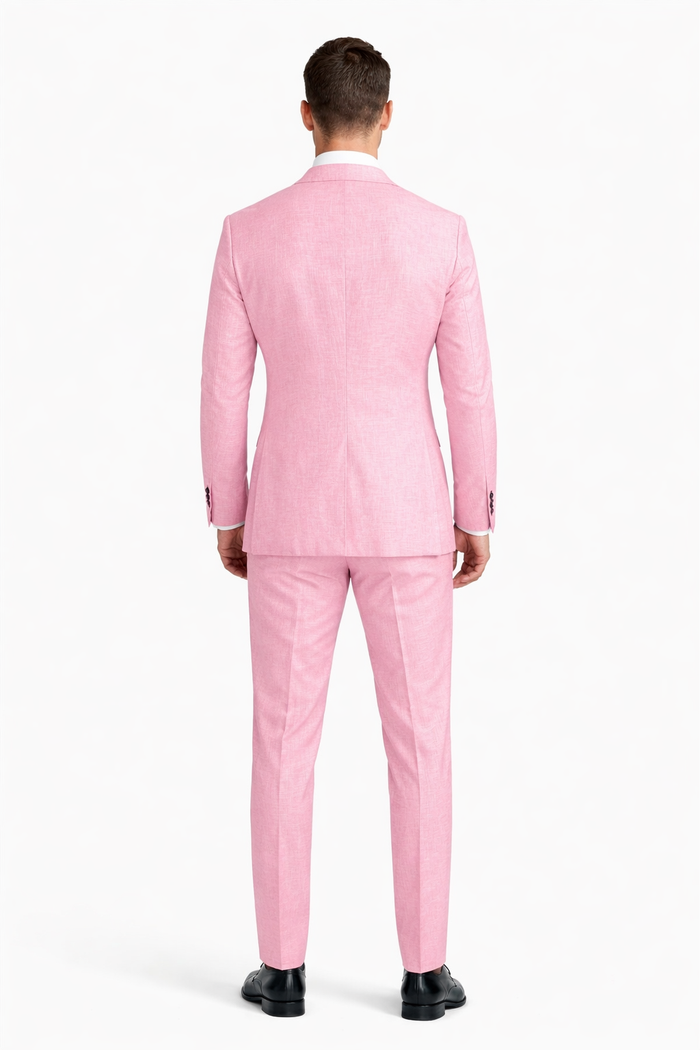Pink Big and Tall Linen Suit