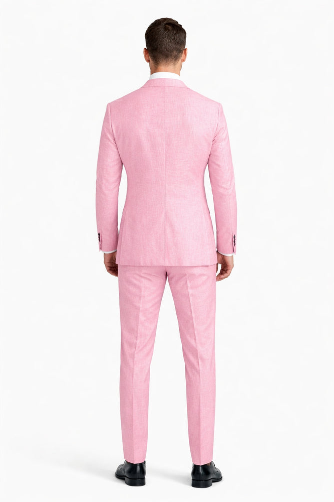 Pink Big and Tall Linen Suit