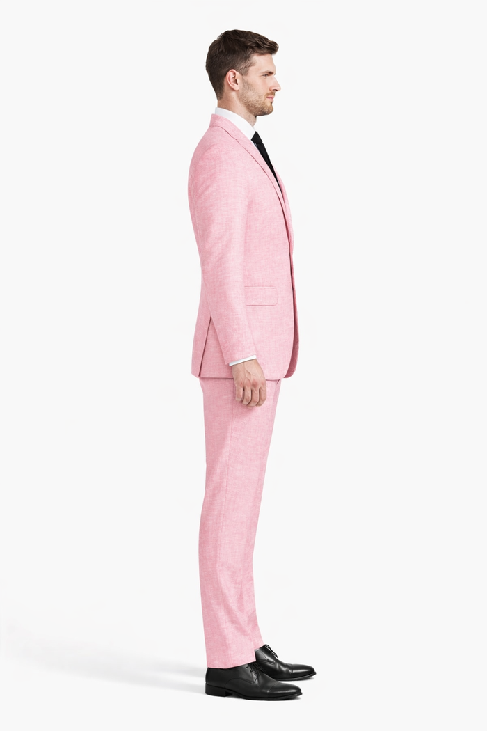 Pink Big and Tall Linen Suit