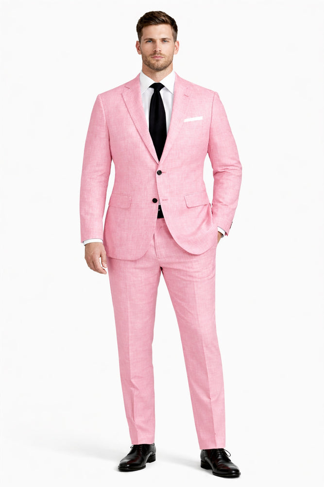 Pink Big and Tall Linen Suit