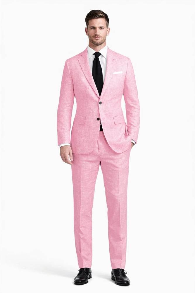 Pink Big and Tall Linen Suit