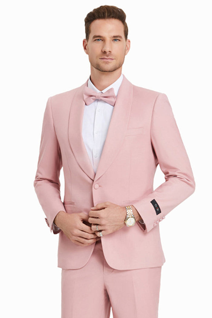 Men's Blush Pink Dinner Jacket by Tazzio Suits