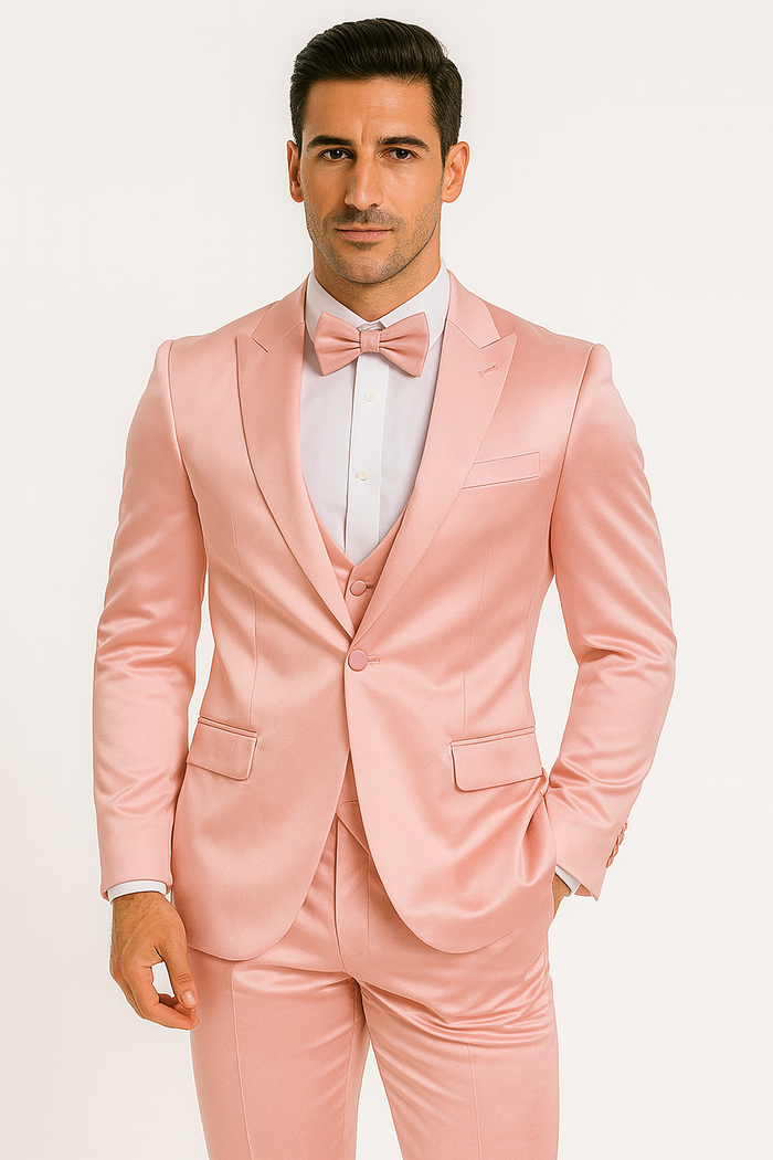 Groomfit-Pink-satin-tuxedo-ensemble
