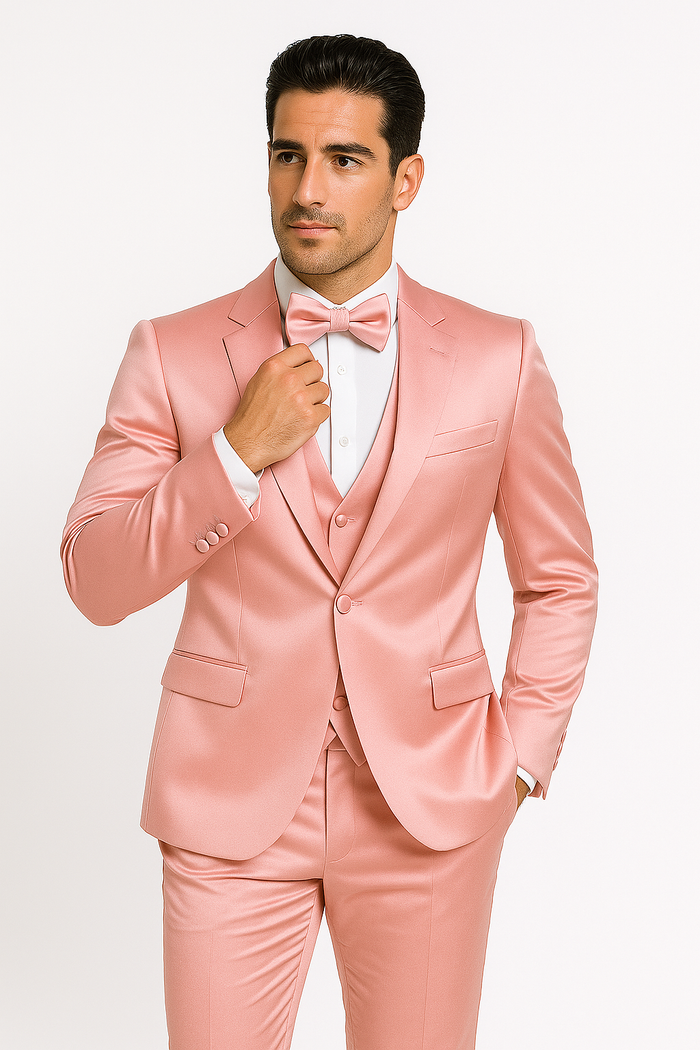 Groomfit-Pink-satin-tuxedo-ensemble
