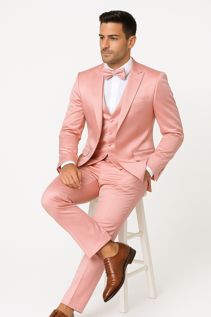 Groomfit-Pink-satin-tuxedo-ensemble