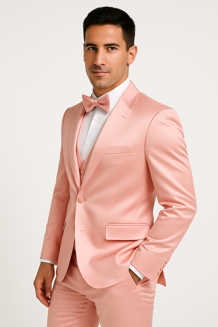Groomfit-Pink-satin-tuxedo-ensemble