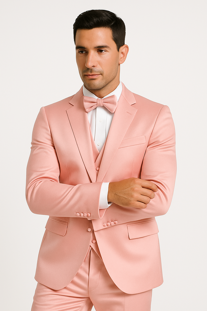 Groomfit-Pink-satin-tuxedo-ensemble
