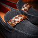 Zelli Pisa Italian Suede Braided Loafer Navy (16-696-NVY)