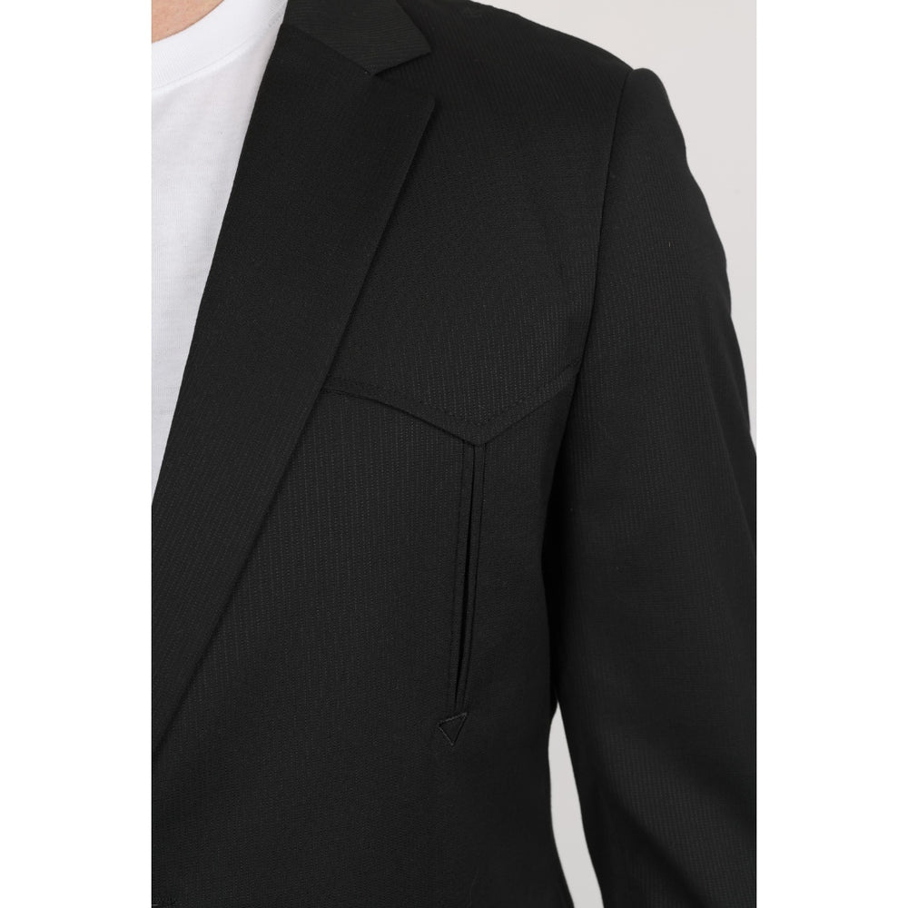 Platini Black Western-Style Sport Coat for Men with Elbow Patches