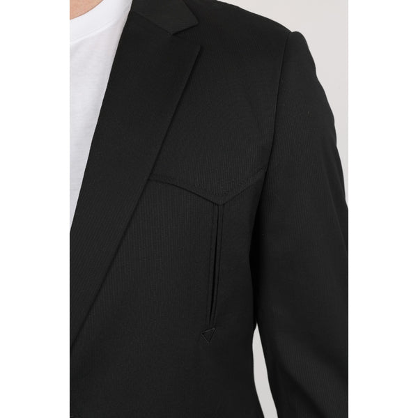 Platini Black Western-Style Sport Coat for Men with Elbow Patches