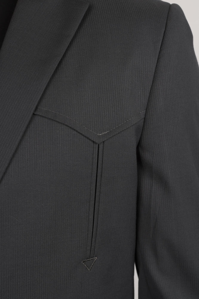 Platini Men’s Western Style Sport Coat with Elbow Patches – Charcoal Black