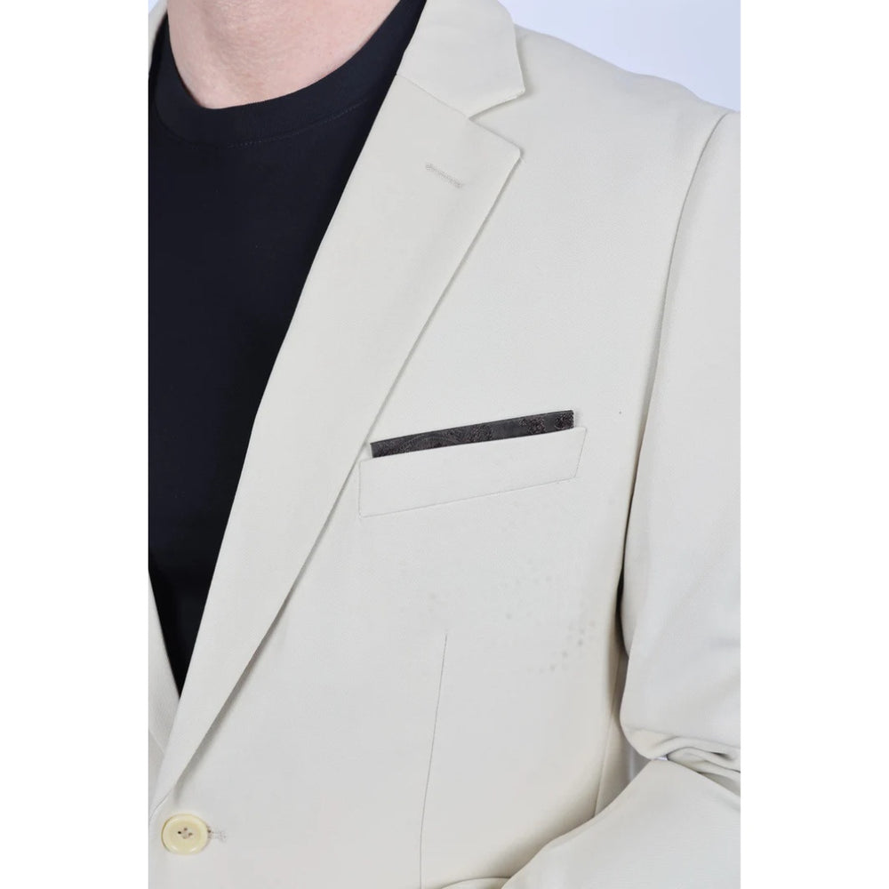 Platini Men’s Beige Modern Fit Stretch Blazer – Date Night Style
