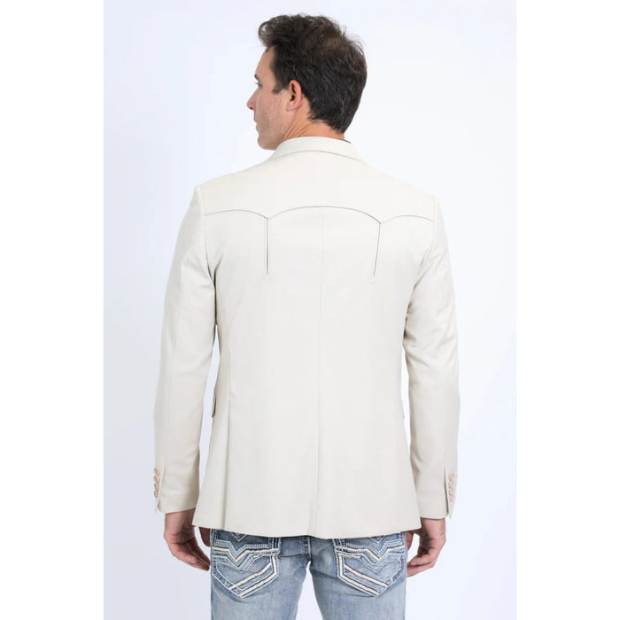 Platini Men’s Beige Western Blazer with Double Button Closure