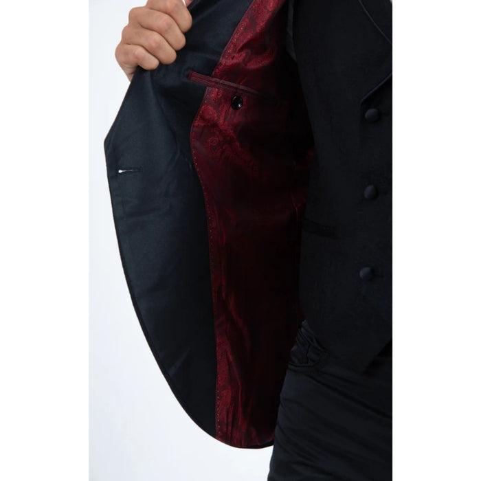 Platini Men’s Black Fashion Blazer with Matching Vest