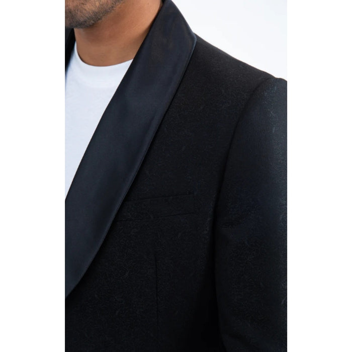 Platini Men’s Black Fashion Blazer with Matching Vest