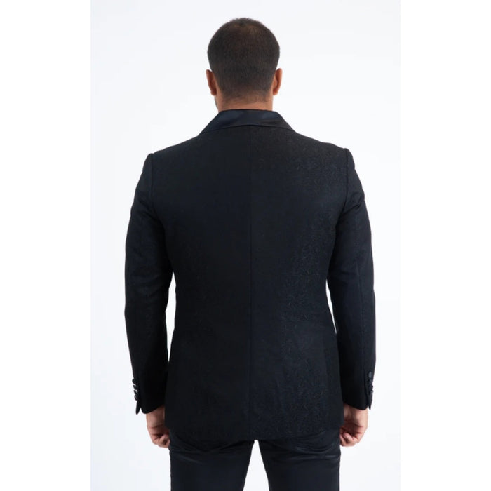 Platini Men’s Black Fashion Blazer with Matching Vest