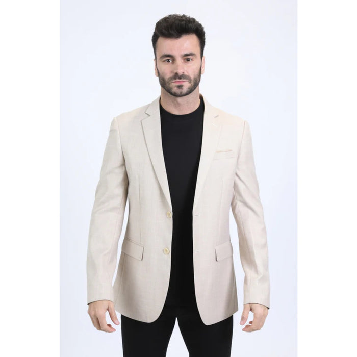 Platini Men’s Modern Fit Beige Blazer Jacket