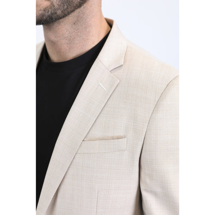 Platini Men’s Modern Fit Beige Blazer Jacket