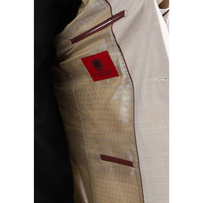 Platini Men’s Modern Fit Beige Blazer Jacket