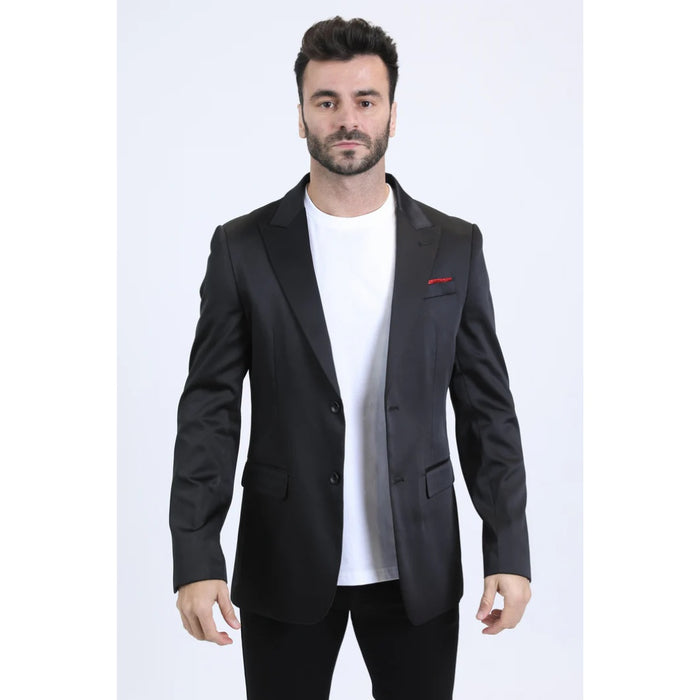 Platini Men’s Sleek Black Modern Fit Blazer