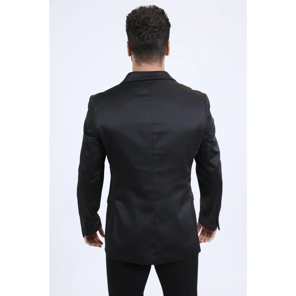 Platini Men’s Sleek Black Modern Fit Blazer