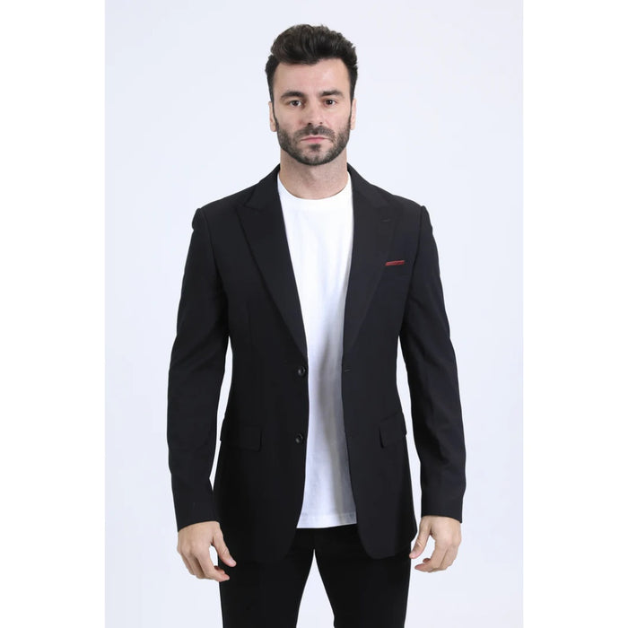 Platini Men’s Tailored Modern Fit Blazer in Black