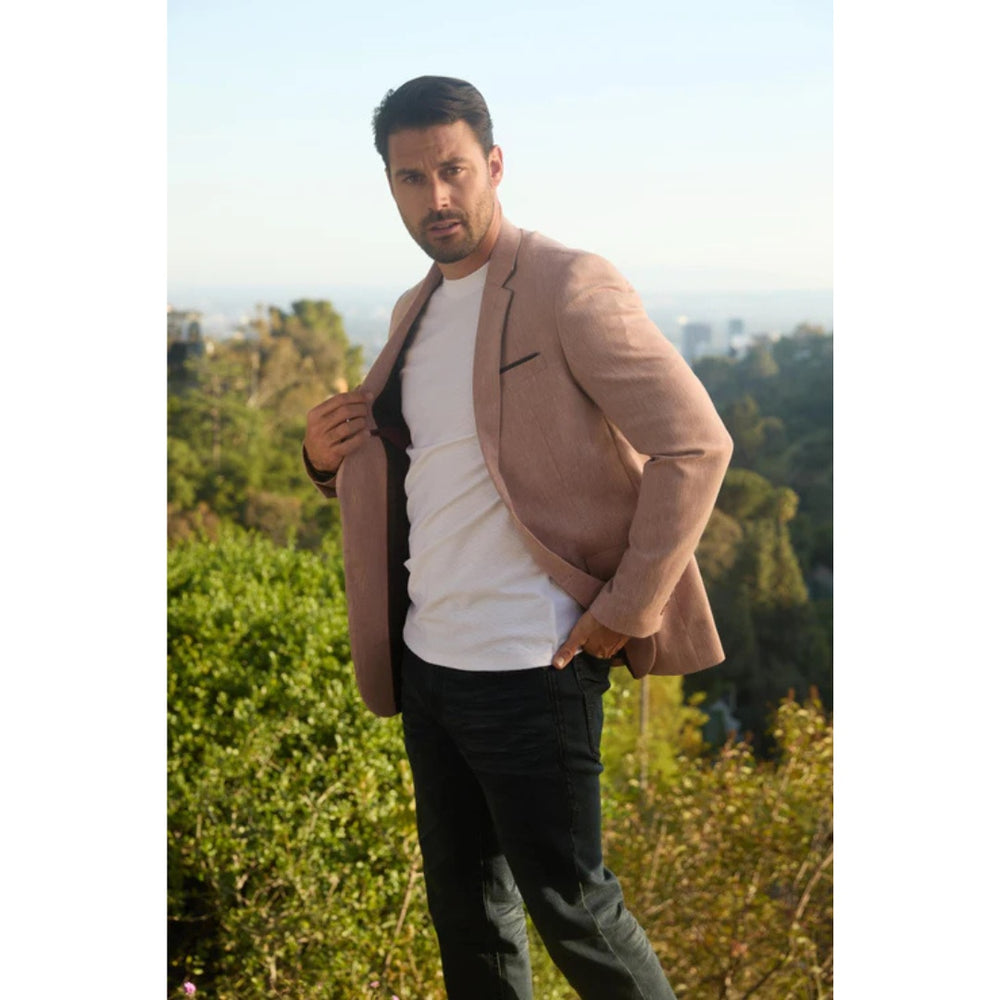 Platini Men’s Tailored Modern Fit Blazer – Pink