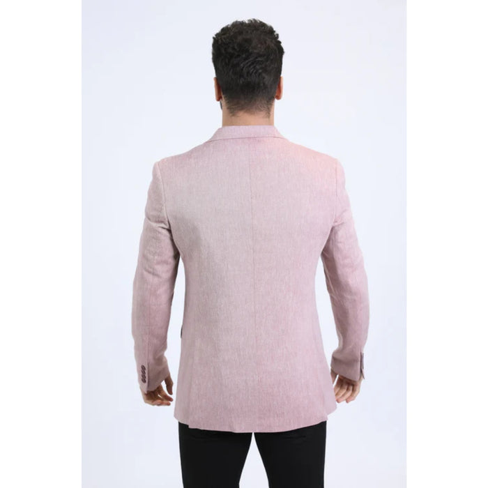 Platini Men’s Tailored Modern Fit Blazer – Pink