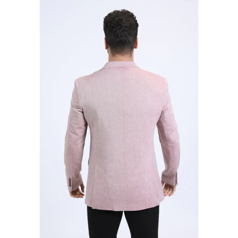 Platini Men’s Tailored Modern Fit Blazer – Pink