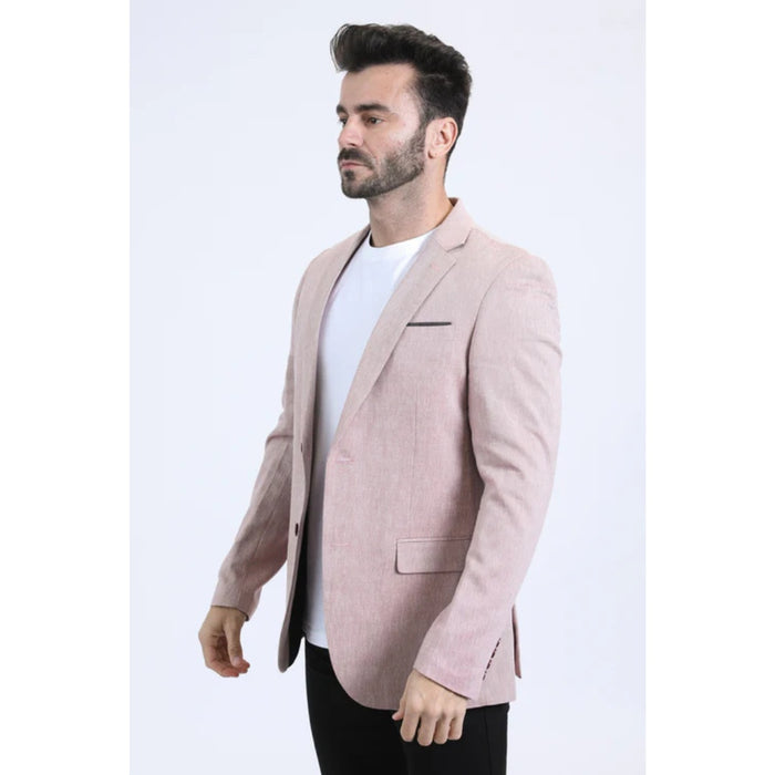 Platini Men’s Tailored Modern Fit Blazer – Pink