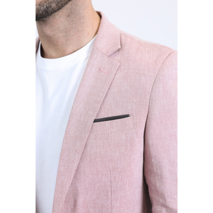 Platini Men’s Tailored Modern Fit Blazer – Pink