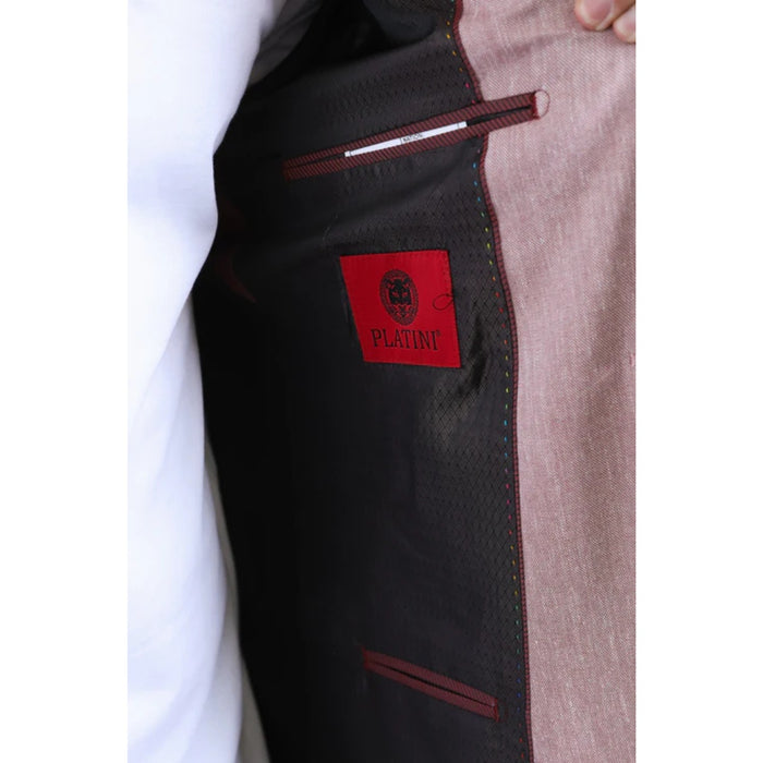 Platini Men’s Tailored Modern Fit Blazer – Pink