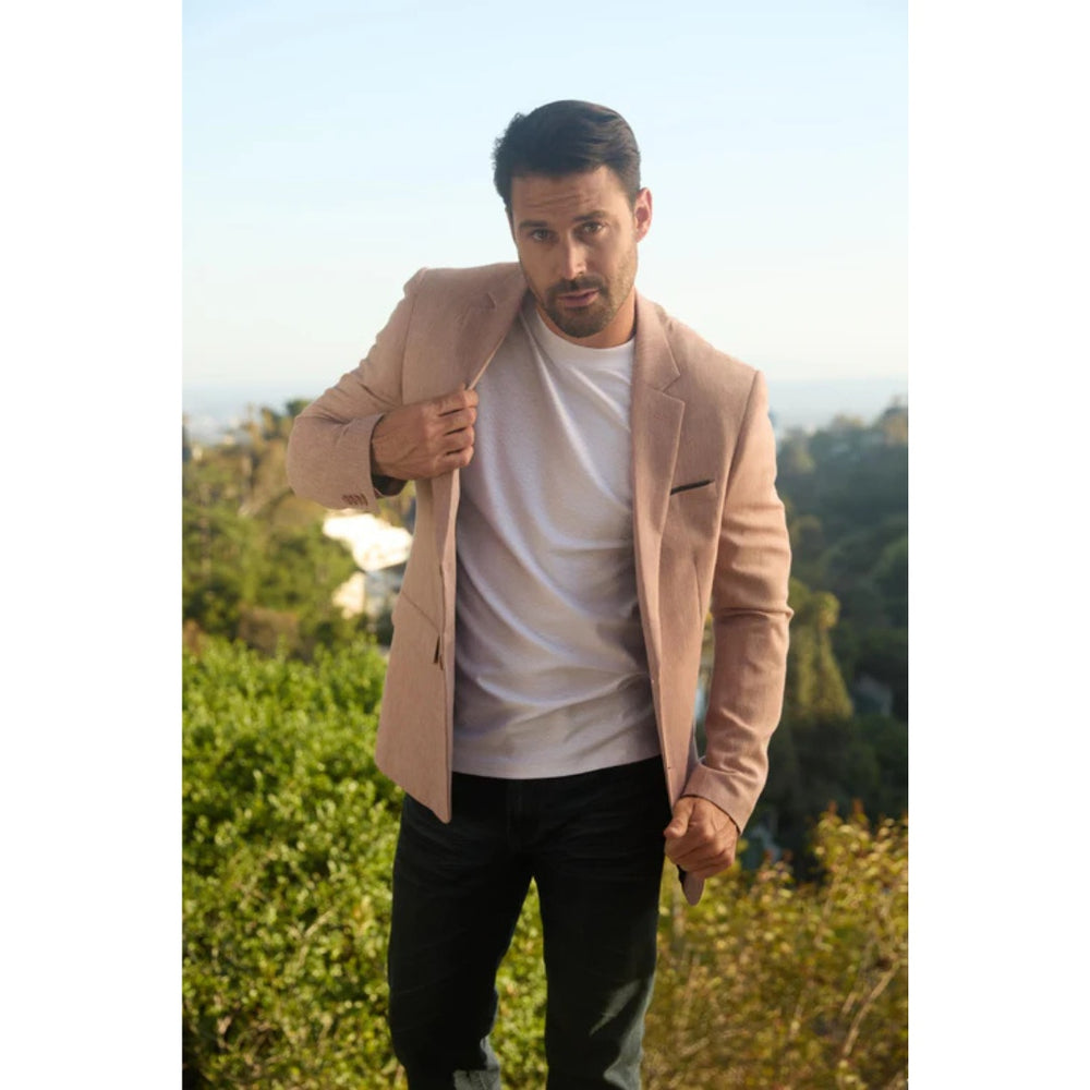 Platini Men’s Tailored Modern Fit Blazer – Pink