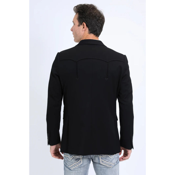 Platini Men’s Western-Style Black Blazer with Double Button