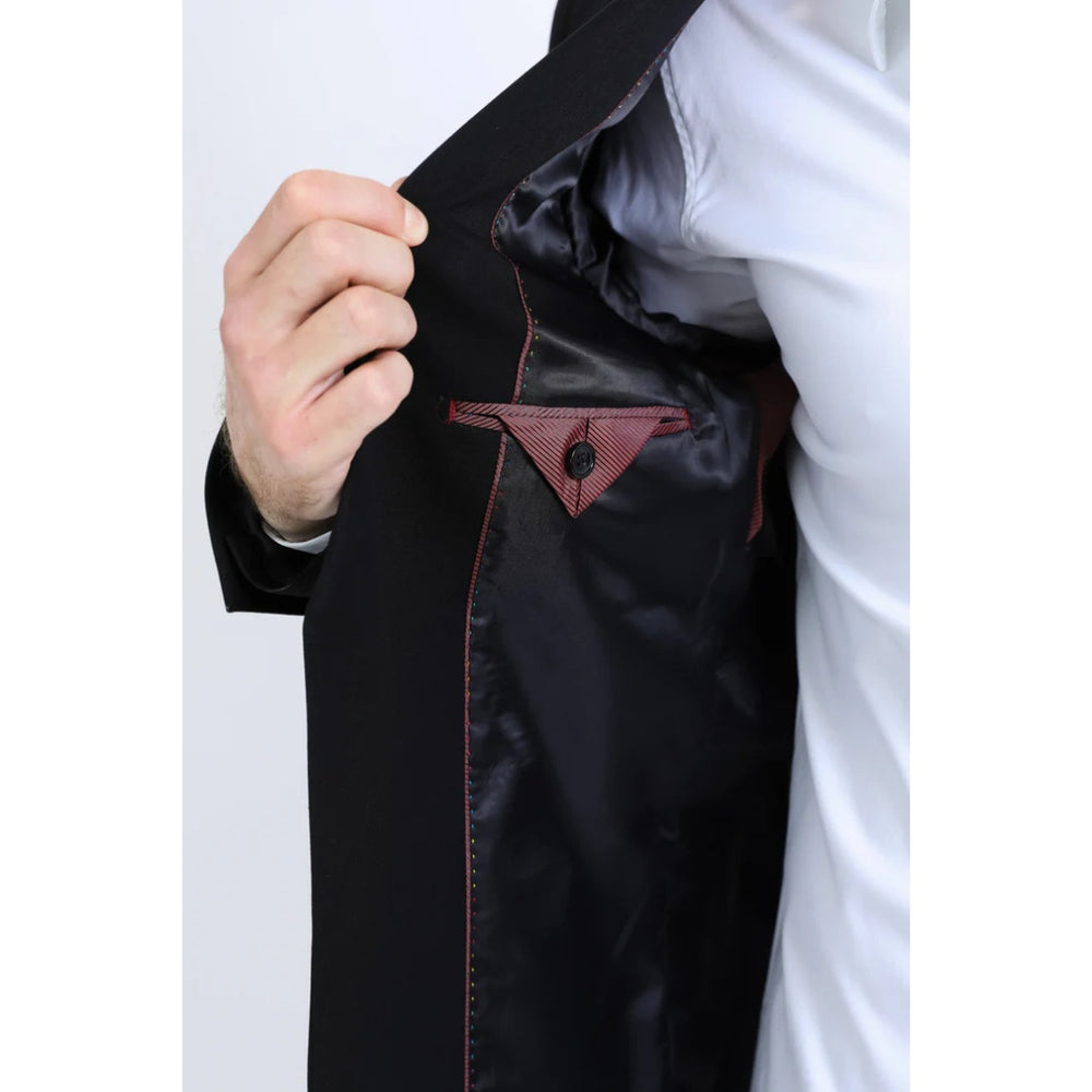 Platini Men’s Western-Style Black Blazer with Double Button