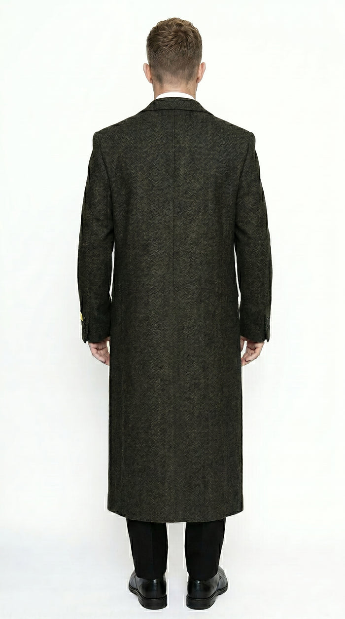 Men's Big and Tall Brown Long Overcoat Winter Dress Topcoat Wool Blend Formal Coat 4XL 5XL 6XL Heavyweight Cold Weather Outerwear