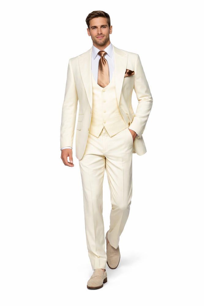 Rossiman Capri Ivory 3-Piece Wedding Suit