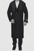 Men's Black Full Length 48â€ Long Fur Collar Overcoat