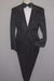 Men's Shiny 2 Buttons Notch Collar Floral Paisley Formal Black Blazer