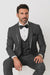 Charcoal Vested Tuxedo for Men – Satin Shawl Lapel Formal Prom Suit