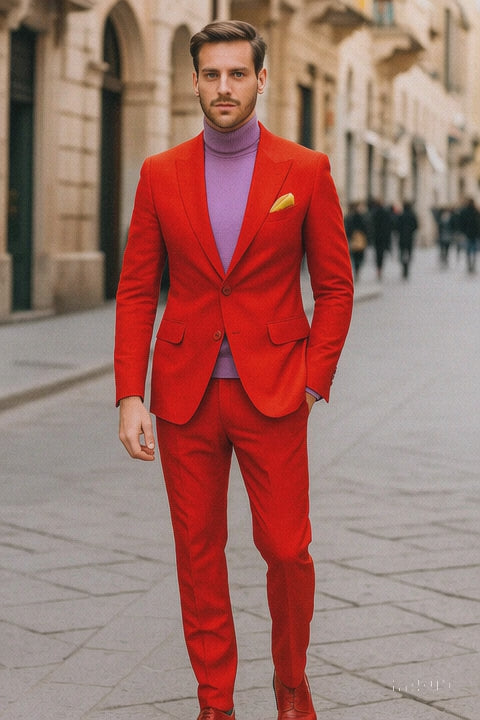 Men’s Hot Red 2-Piece Suit