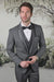 Charcoal Vested Tuxedo for Men – Satin Shawl Lapel Formal Prom Suit