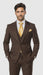 Brown One Button 3 Piece Suit  by Rossiman